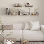 CRUGLA Floating Wall Shelves Set of 5, Wall Mounted Bathroom Shelves, Hanging - Image 7