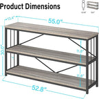 LVB Farmhouse Industrial Console Table, Wood Metal Foyer Entryway Sofa Tables - Image 2