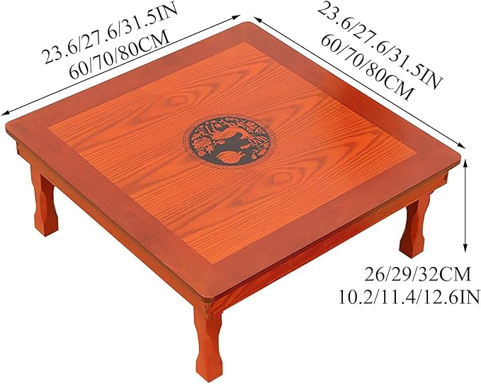 Folding Square Table, Korean Solid Wood Coffee Table/Dining Table/Study - Image 2