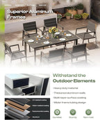 Outdoor Dining Set for 6, Patio Table and Chairs Set - Image 4