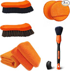 YeewayVeh 7PCS Car Interior Detailing Kit, Horse Hair Leather Brush by YeewayVeh