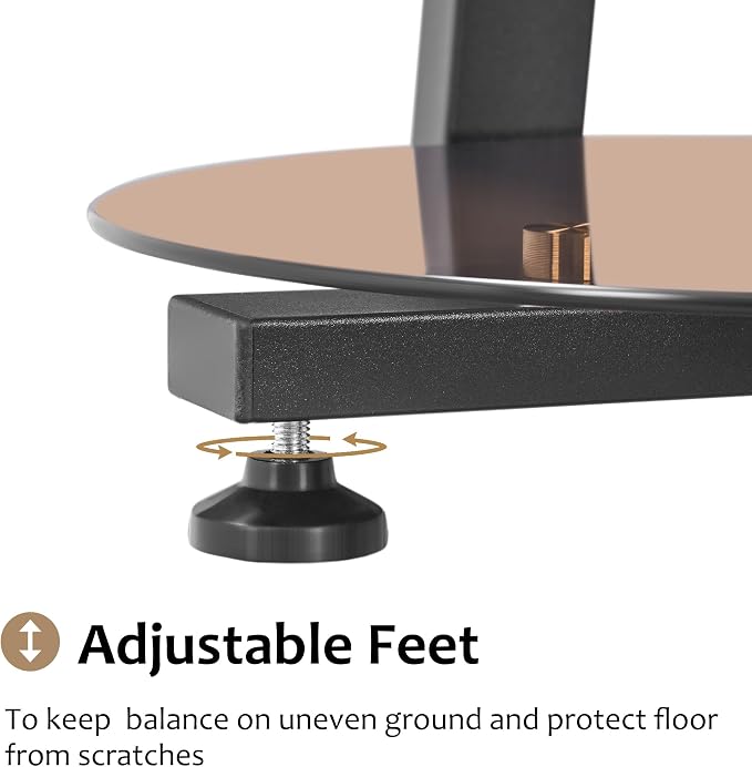 BEWISHOME Round End Table Tempered Glass Side Table - Image 5