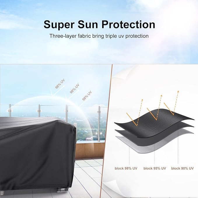 Patio Furniture Set Cover Waterproof, Mrrihand Outdoor Sectional Sofa Set Cover - Image 7