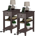 ChooChoo Narrow End Table Set of 2, Side Table Living Room by ChooChoo