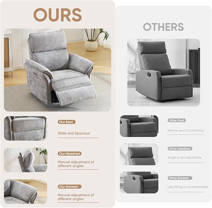 Power Swivel Rocker Recliner, Glider Recliner Nursery Chair - Image 8