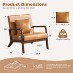 ELUCHANG Mid-Century Modern Chair, Upholstered Accent Chair Reading Arm Chair - Image 2