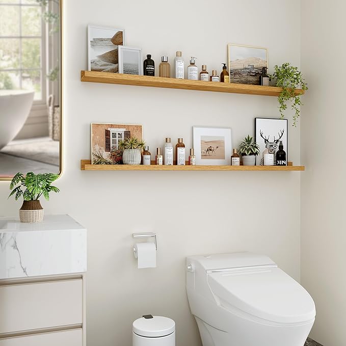 Floating Shelves for Wall, 48 inch Wood Floating Shelves Set of 2, Picture - Image 5