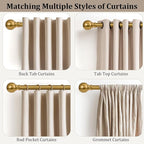 Modern Gold Curtain Rods for Windows 16 to 144 Inch 1" Diameter Adjustable - Image 4