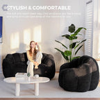 MAXYOYO Bean Bag Chair for Adults, Floral Shaped Bean Bag Sofa, Ultra Soft Faux - Image 4