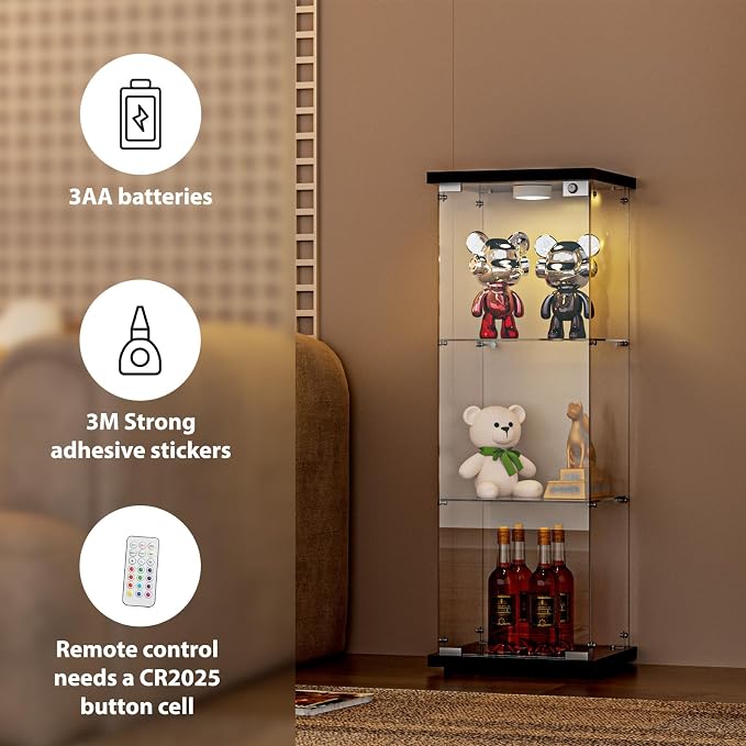FANYUSHOW 3-Shelf Glass Display Cabinet - Image 5