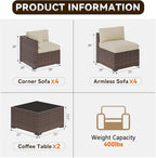 Aoxun Patio Furniture Sets, 10-Piece Outdoor Patio Furniture - Image 2