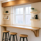 Oak Floating Shelves for Wall, Kitchen & Living Room Decor Display, for Plants - Image 5