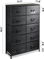 WLIVE Tall Dresser with 10 Drawers, Dressers & Chest of Drawers, Dresser - Image 3