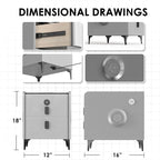 Smart Nightstand with 2 Drawers, with Fingerprint Lock Drawer, Nightstand with - Image 2