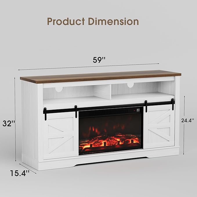 JUMMICO Fireplace TV Stand for 65+ Inch TV - Image 8