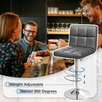 Homall Bar Stools Modern PU Leather Adjustable Swivel Barstools, Armless - Image 7