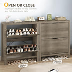 YOMILUVE Shoe Cabinet Storage for Entryway, Fluted Shoe Cabinet - Image 7