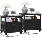 Joaxswe Farmhouse Nightstand Set of 2 by Joaxswe