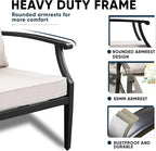 4 Piece Outdoor Patio Furniture Set, Oversized Metal Conversation Set - Image 5