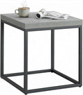 CENSI Modern Grey Square End Table, Extra Thick 1.6" Wood Top & Metal Frame by CENSIFURNITURE
