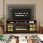 70" Fireplace TV Stand, Farmhouse Entertainment Center - Image 6