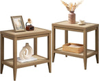 SICOTAS Rattan Nightstands Set of 2 Bedside Table - Image 8