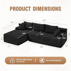 Hobestluk Modular Sectional Sofa Couches L-Shape Couch 3 Seat Modular Sofa - Image 2