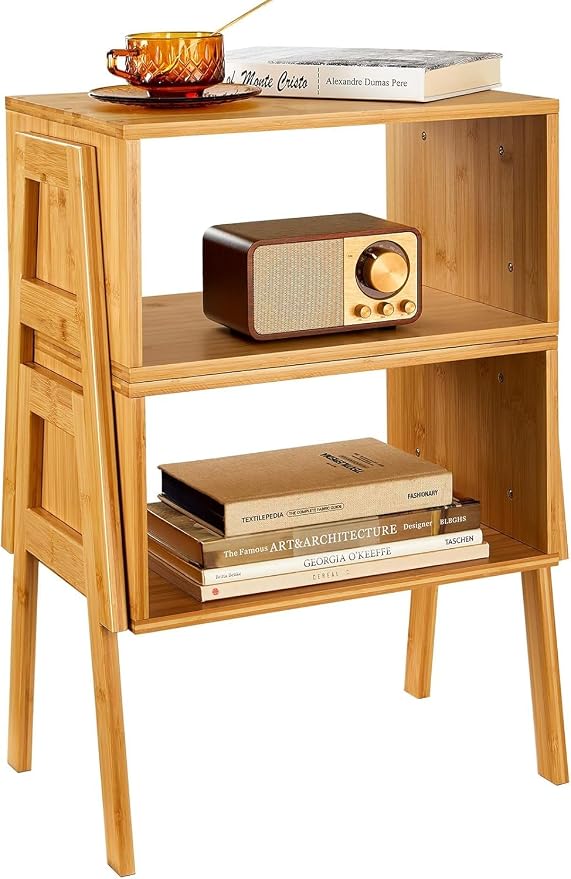 Pipishell Nightstands Set of 2, Bamboo Stackable Bedside Table, Night Stands - Image 9