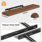 Fun Memories Floating Shelves for Wall, 32 Inch Set of 2 Rustic Wood Wall - Image 4