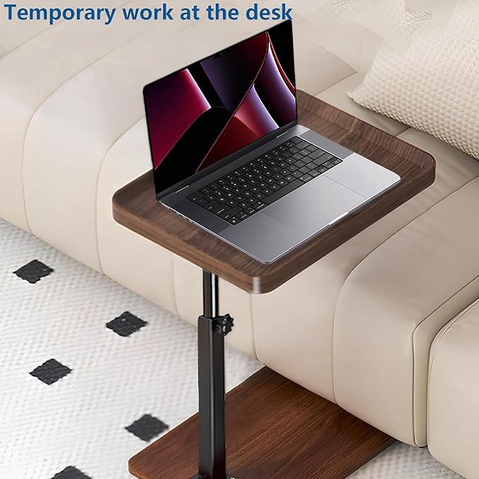 C Table End Table Adjustable Height, 360°Swivel TV Tray Table - Image 7