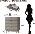 BORNOON 39" Tall Dresser for Bedroom, 4-Drawer Fluted Chest of Drawers - Image 2