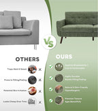 Tbfit 77.2" W Linen Sofa Couch, Mid Century Modern Decor Loveseat Couches - Image 6