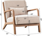 INZOY Mid-Century Modern Accent Chair Set of 2, Upholstered Living Room Chairs - Image 3