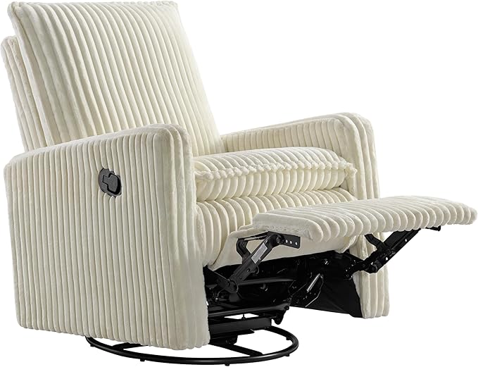 Oxford Baby Uptown Upholstered Glider Recliner Rocking Chair 360° Swivel - Image 7
