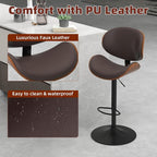 civama Brown Bar Stools Set of 2 - Image 4