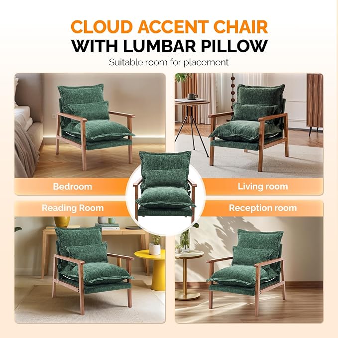 VINGLI Mid-Century Modern Cloud Accent Armchair - Image 8