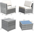 Tangkula 8 Pieces Wicker Patio Furniture Set - Image 4