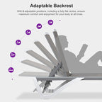 PURPLE LEAF Patio Chaise Lounge Chair Outside Aluminum Plastic Stackable - Image 9