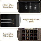 55 Inch Farmhouse Coffee Bar Cabinet - Image 7