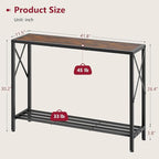 Tajsoon Console Table 41.8”, 2-Tier Industrial entryway Table, Narrow Sofa Table - Image 3