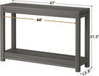 Besiost 47" Farmhouse Wood Entryway Table Narrow Console Table - Image 3