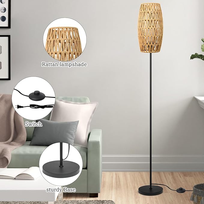 Ruiever Floor Lamp for Living Room, Farmhouse Floor lamp, Modern Standing lamp - Image 4