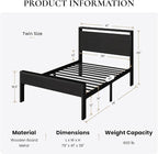 SHA CERLIN 14 Inch Twin Size Metal Platform Bed Frame - Image 2