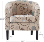 BELLEZE Living Room Chair, Linen Round Accent Barrel Chair, Club Tub Sofa Chair - Image 2