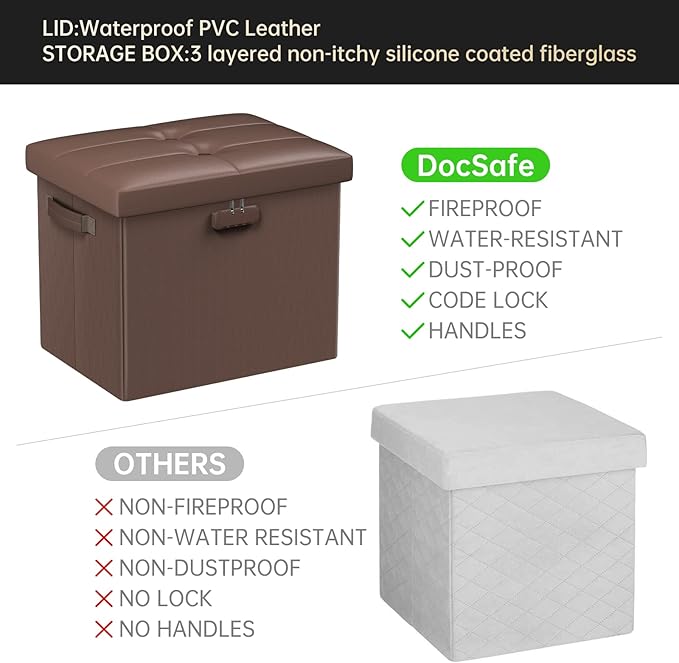 DocSafe Storage Ottoman Foot Rest Stool - Image 7