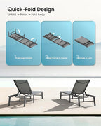 Ciokea Foldable Outdoor Lounge Chair Set of 4 - Image 6