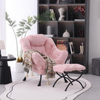 MBOOYOME Lazy Chair with Folding Ottoman, Modern Accent Lounge Armchair with - Image 2