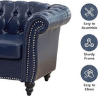 Mid-Century Sofa Chair, Faux Leather Accent Chair - Image 4