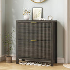 YOMILUVE Shoe Cabinet Storage for Entryway, Fluted Shoe Cabinet - Image 3