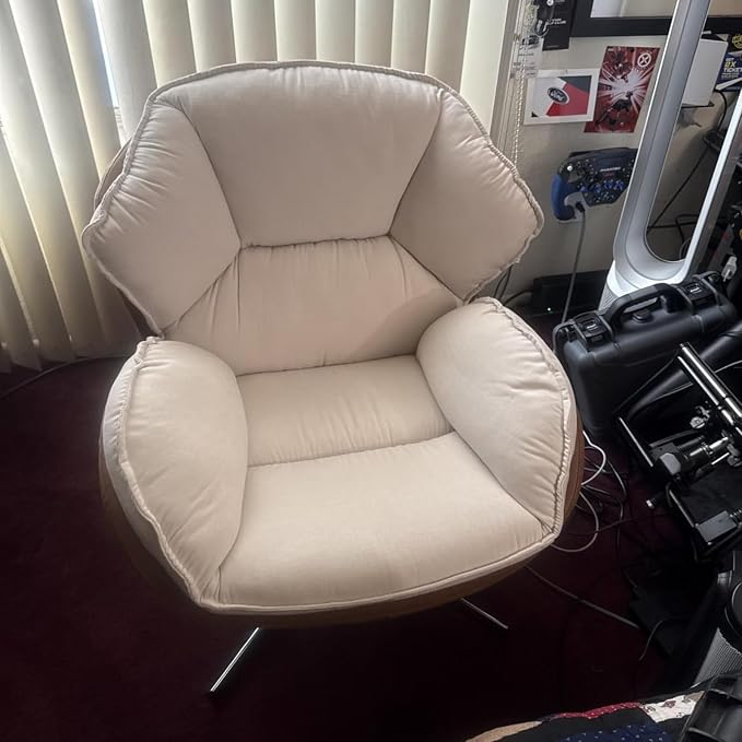 BESTANO Swivel Accent Chair, Chenille Upholstered Modern Living Room Chair - Image 8